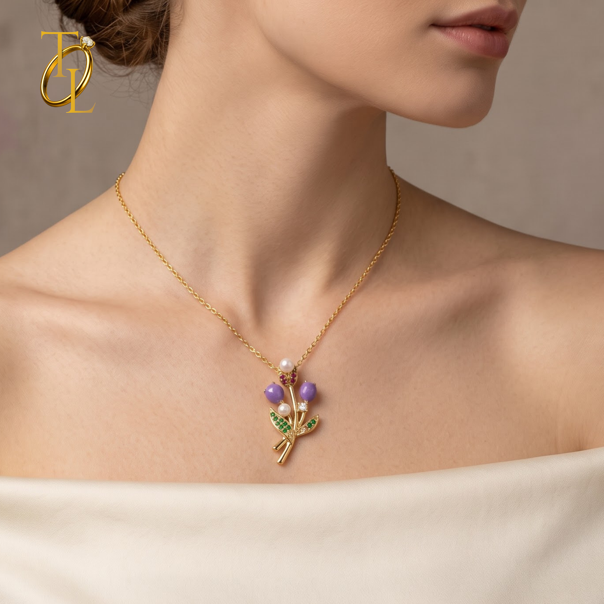 Purple Flower Necklace