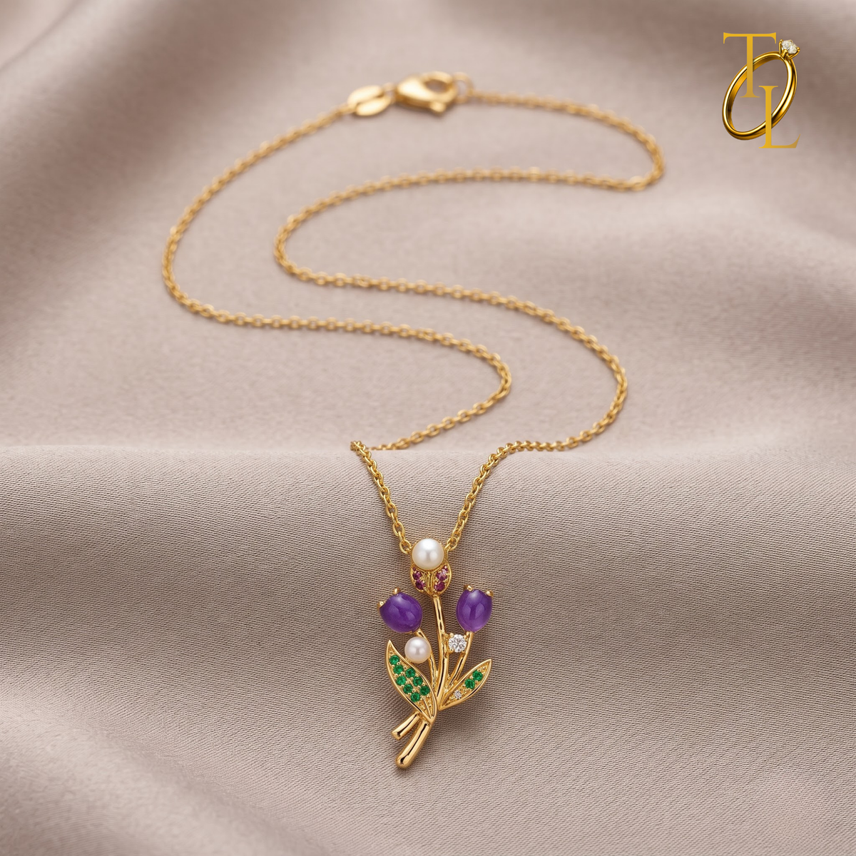 Purple Flower Necklace