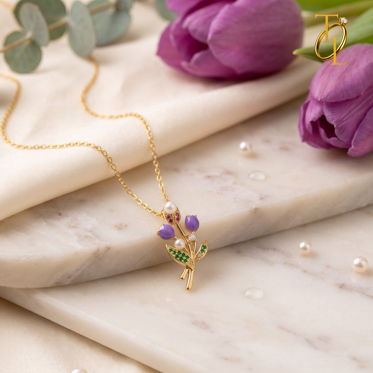 Purple Flower Necklace