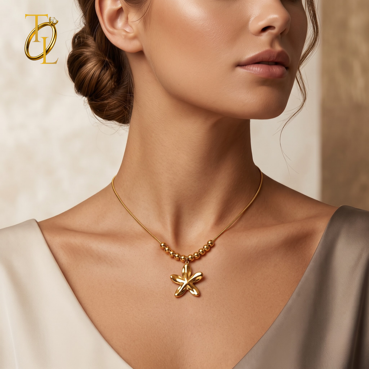 3D Flower Bead Necklace