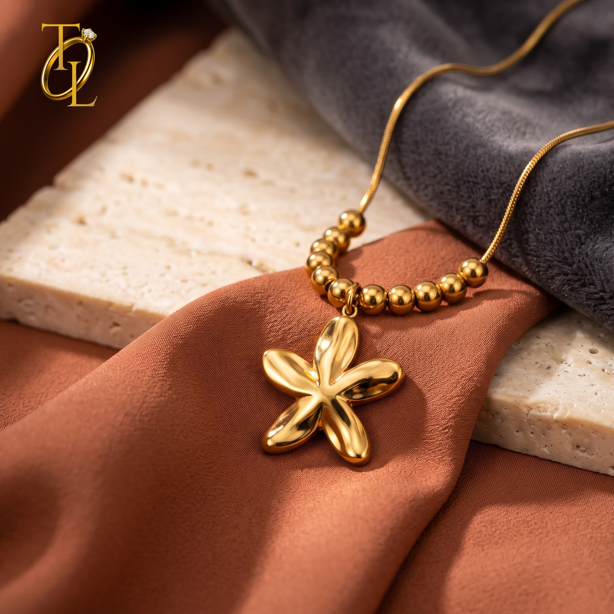 3D Flower Bead Necklace