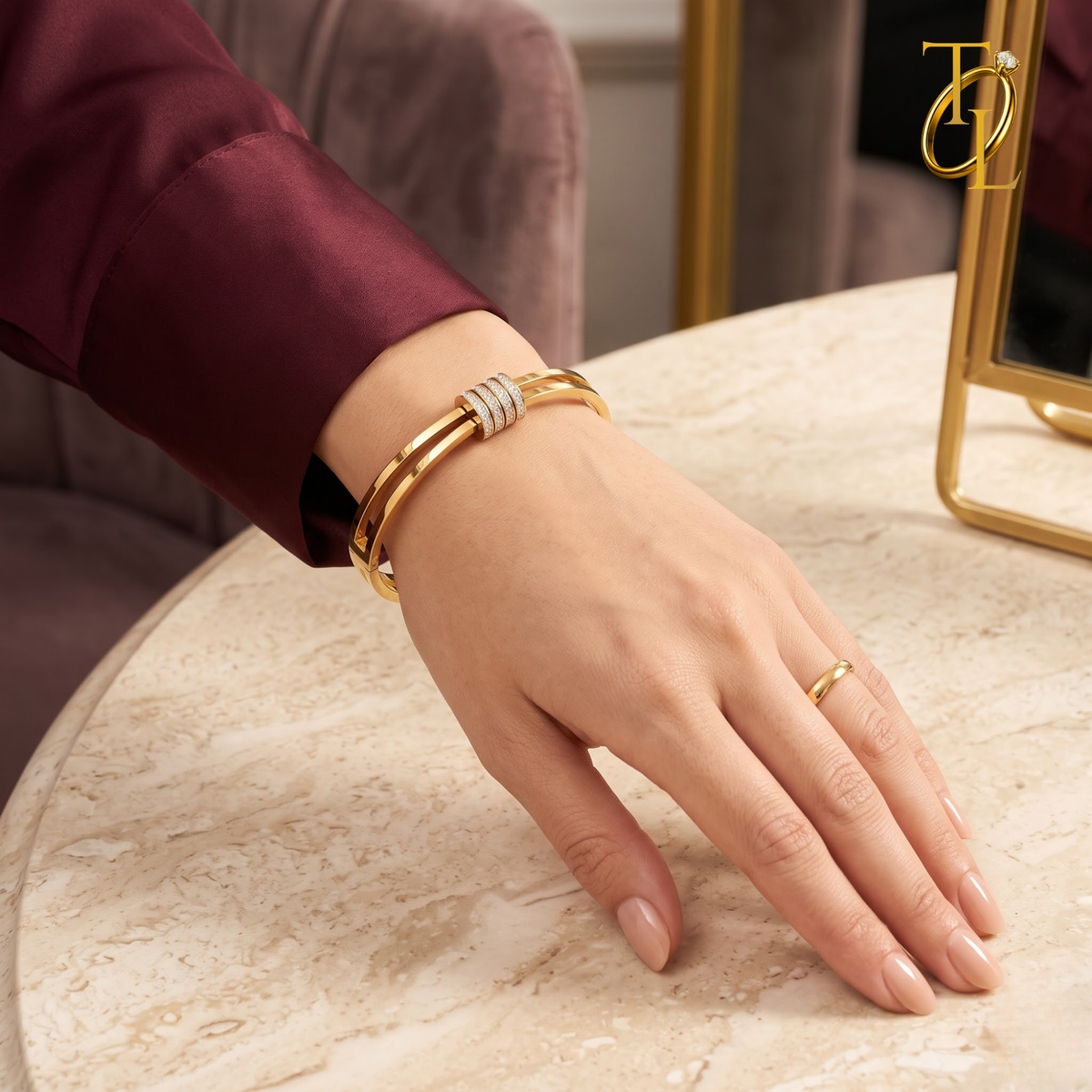 Crystal Bar Kada Bracelet