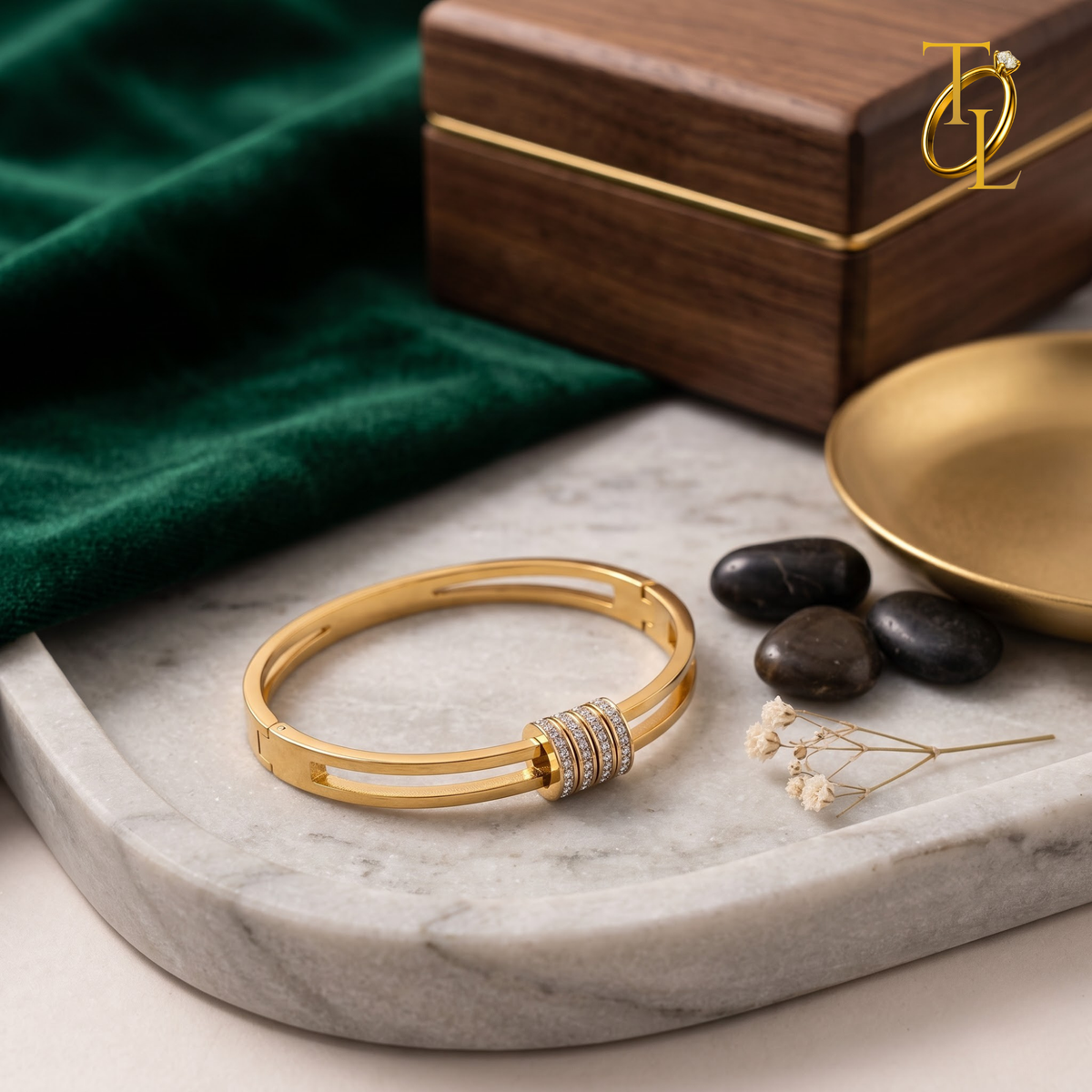 Crystal Bar Kada Bracelet
