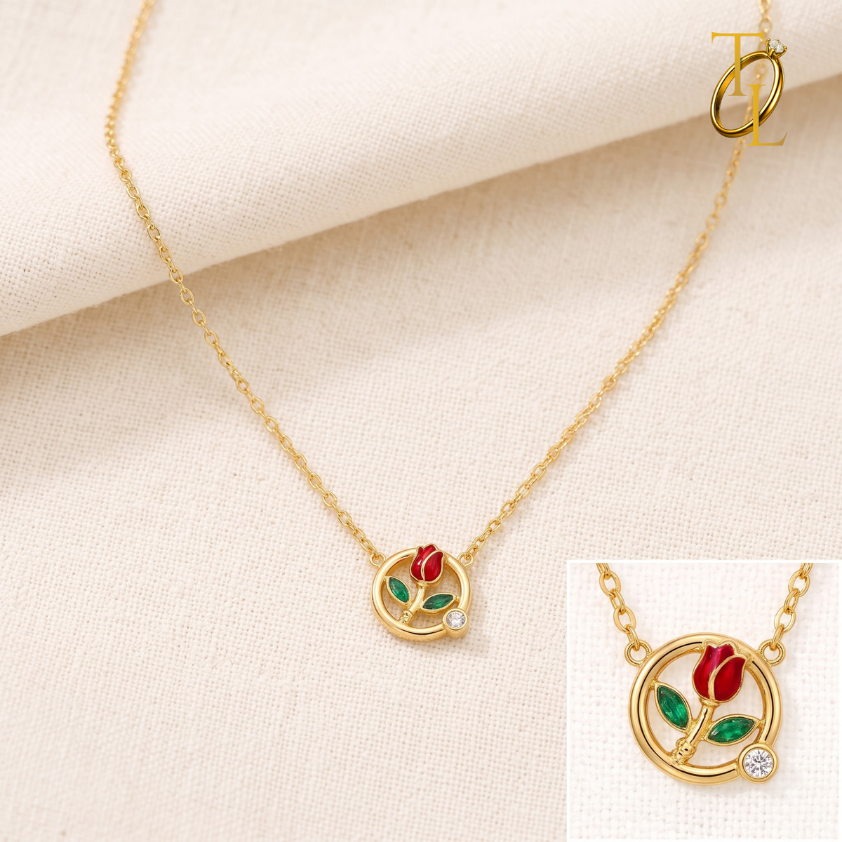 Red Tulip Necklace