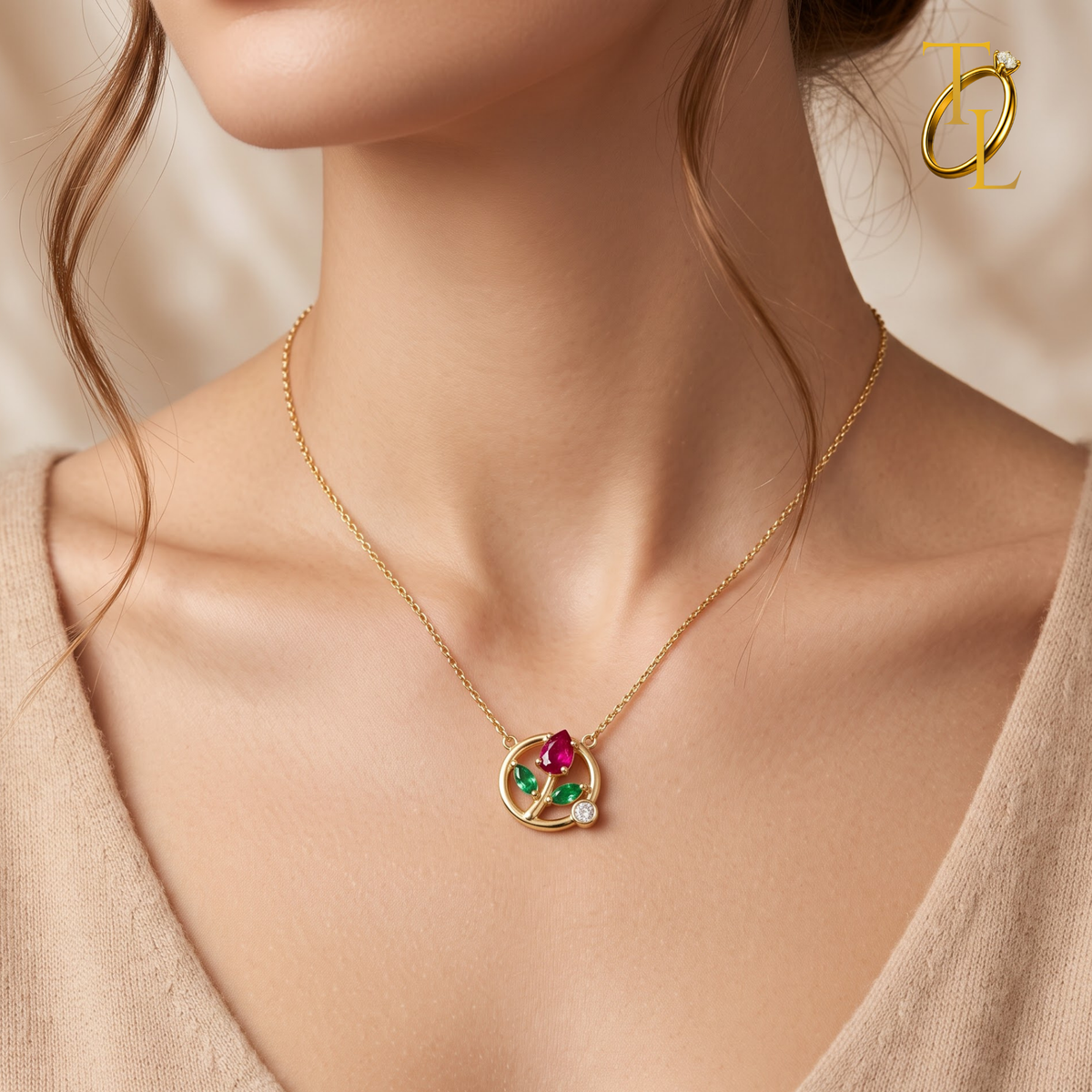 Red Tulip Necklace