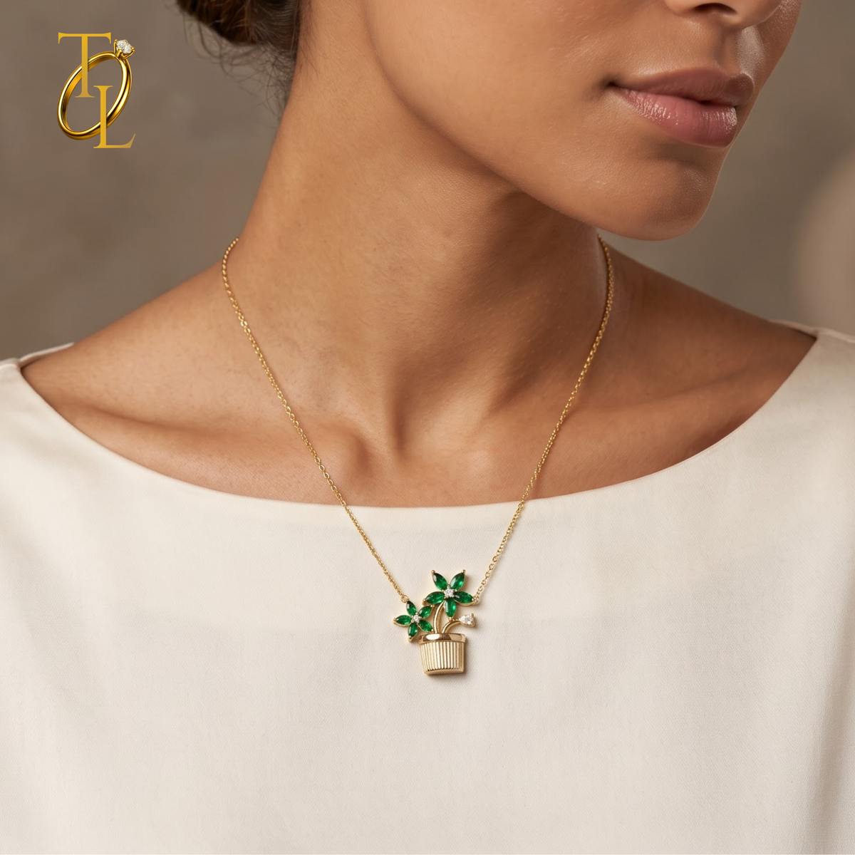 Flower Pot Necklace