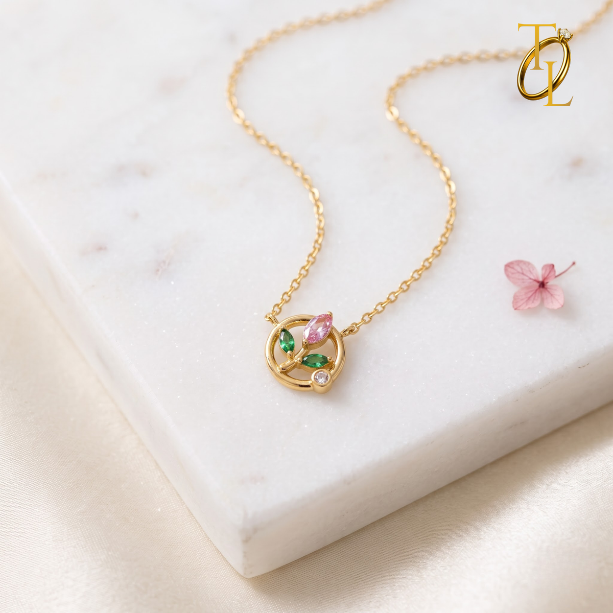Pink Tulip Necklace